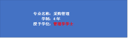 专业名称：采购管理学制：4年授予学位：管理学学士